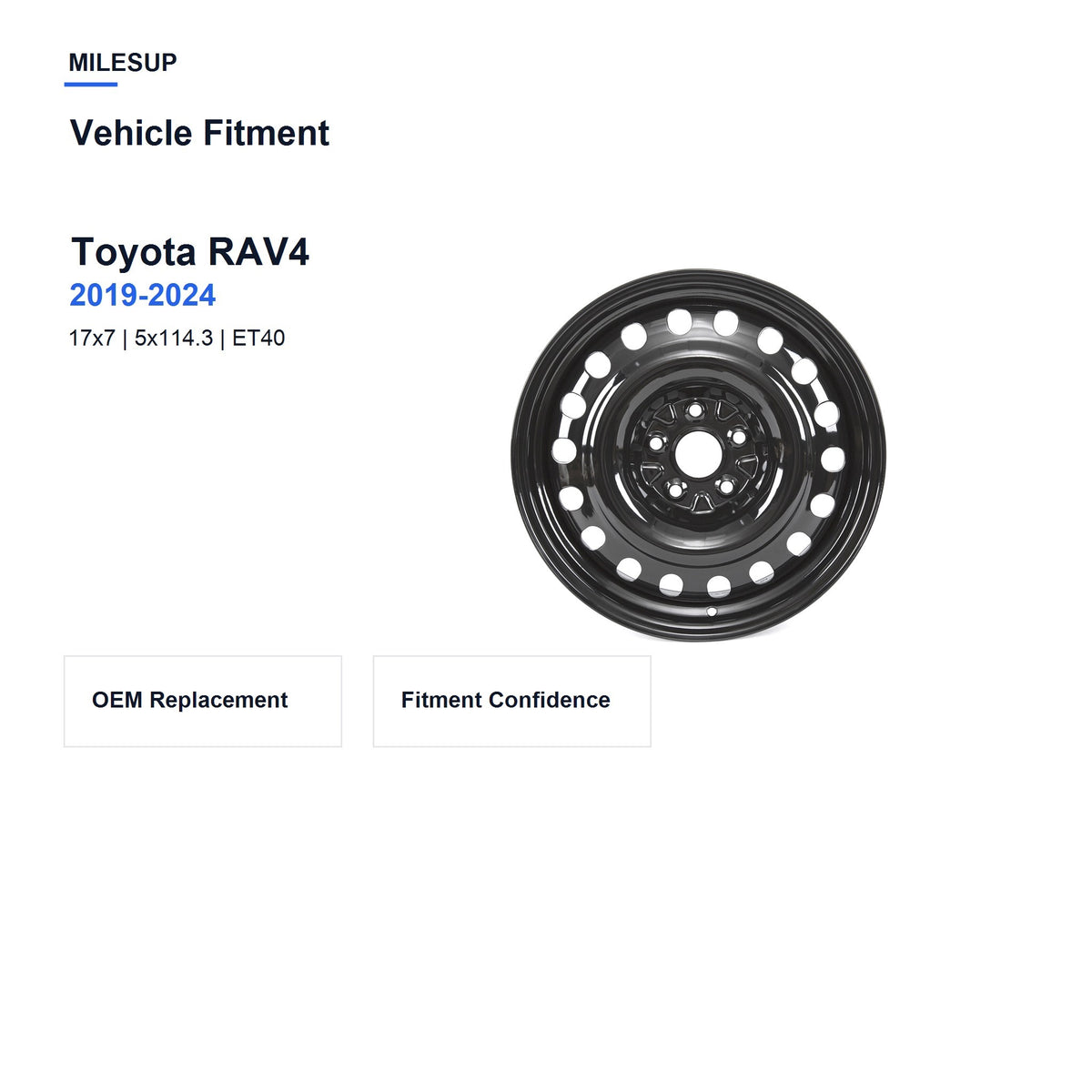 MilesUp 17" OEM Style Replacement Wheel for Toyota RAV4 2019-2024 - Vehicle Fitment