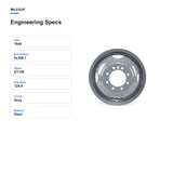 Engineering specifications for the 16x6 Grey replacement wheel for Ford E-450 2007-2025