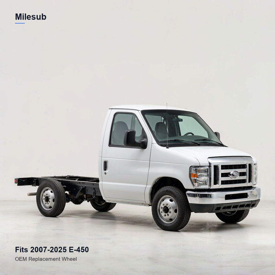 16x6 Grey replacement wheel installed on a Ford E-450 2007-2025