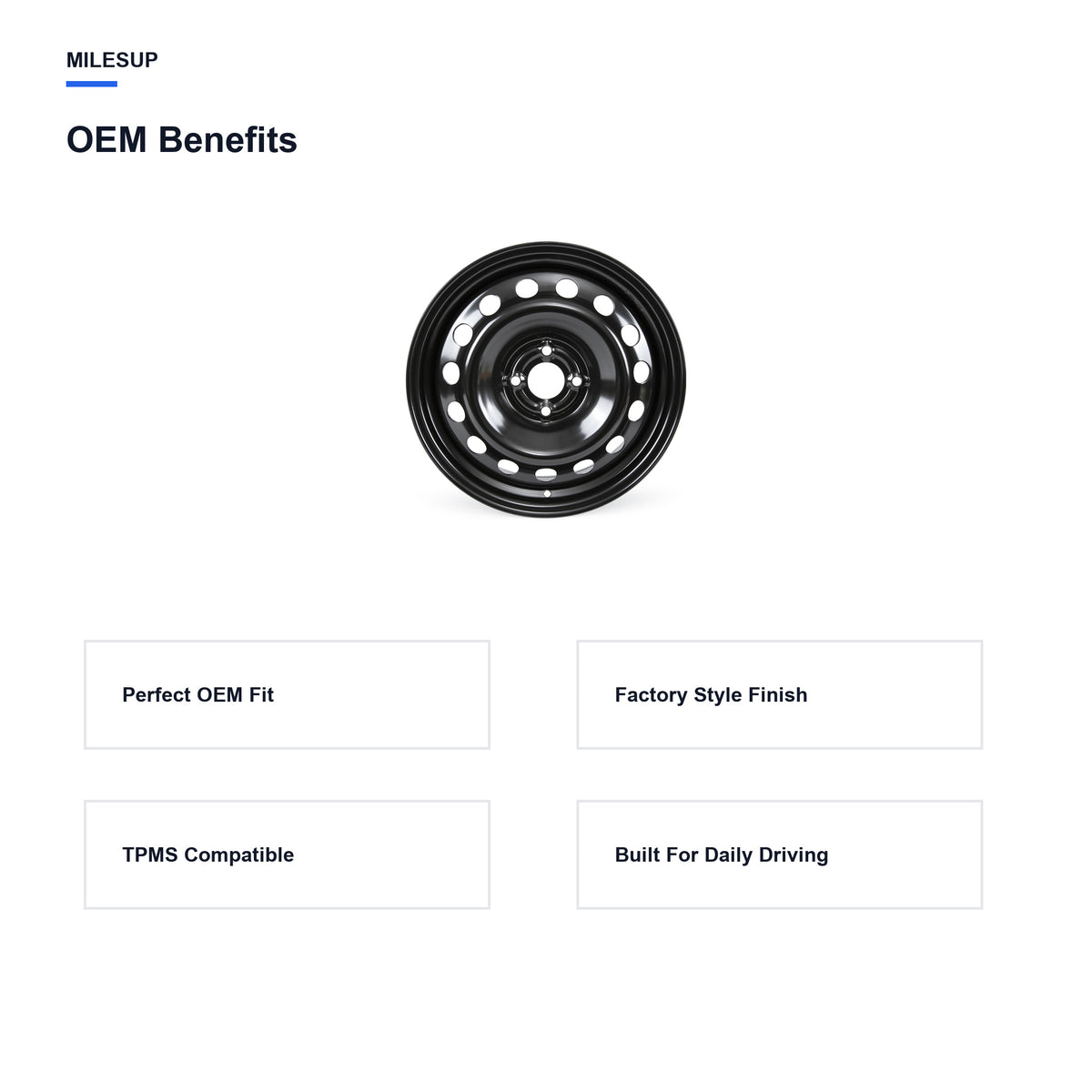 OEM-style design features of the 16x6 Black replacement wheel for Nissan Kicks 2018-2025