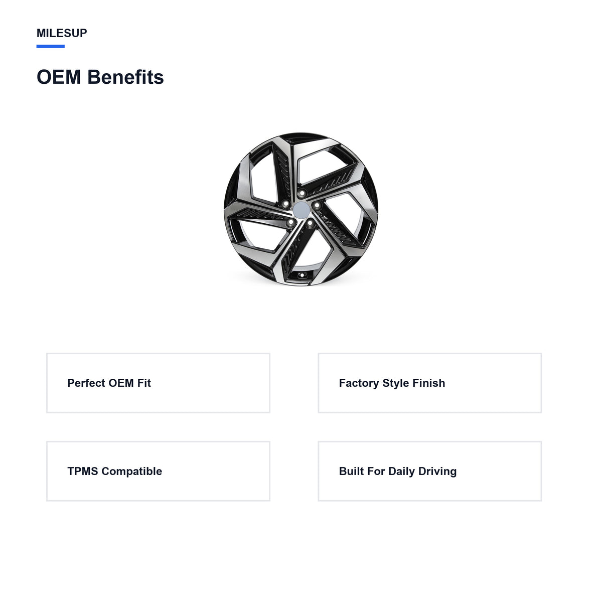 OEM-style design features of the 19x7.5 Black replacement wheel for Hyundai Tucson 2021-2024