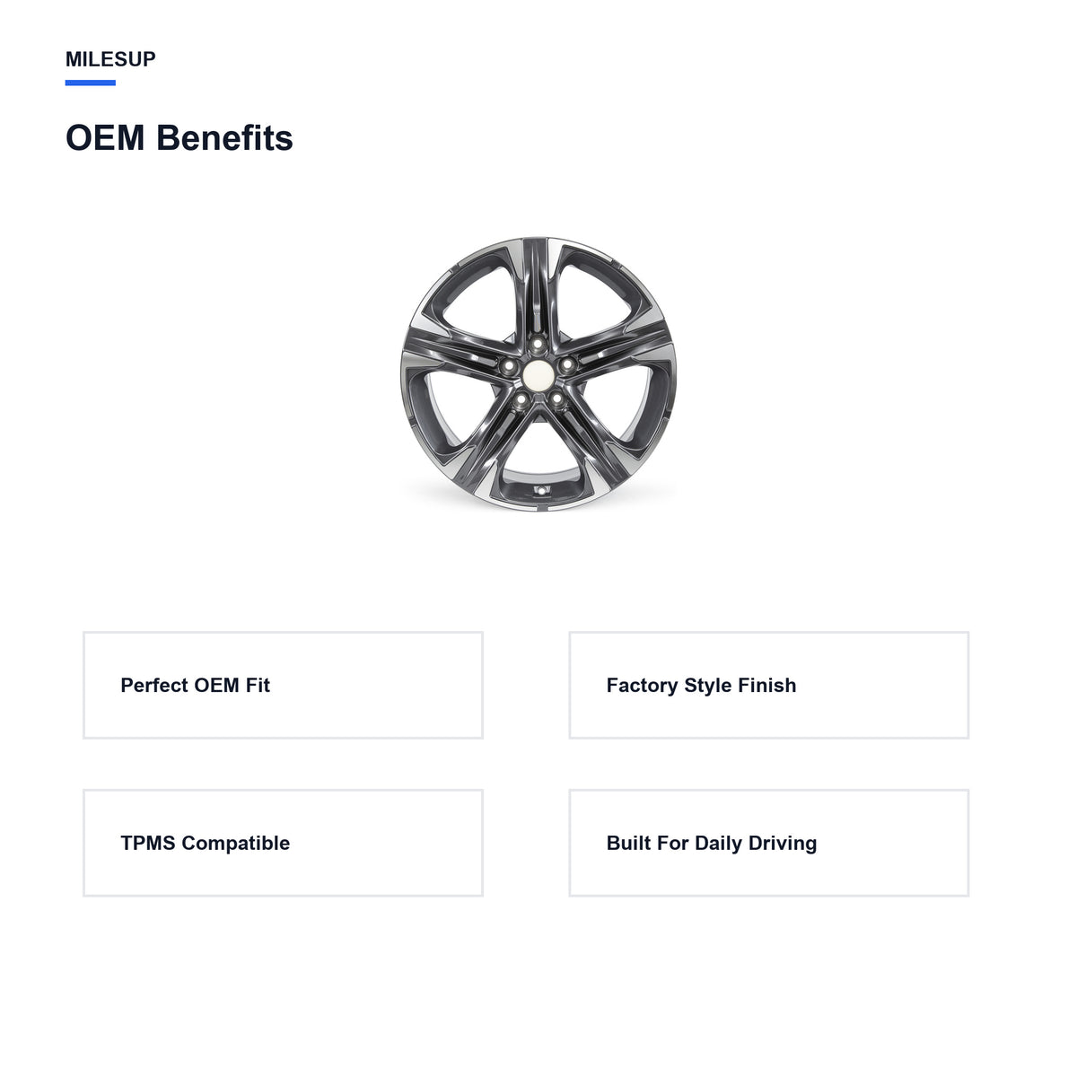 OEM-style design features of the 18x7.5 Grey replacement wheel for Kia K5 2021-2023