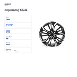 Engineering specifications for the 19x8 Black replacement wheel for Nissan Altima 2019-2025