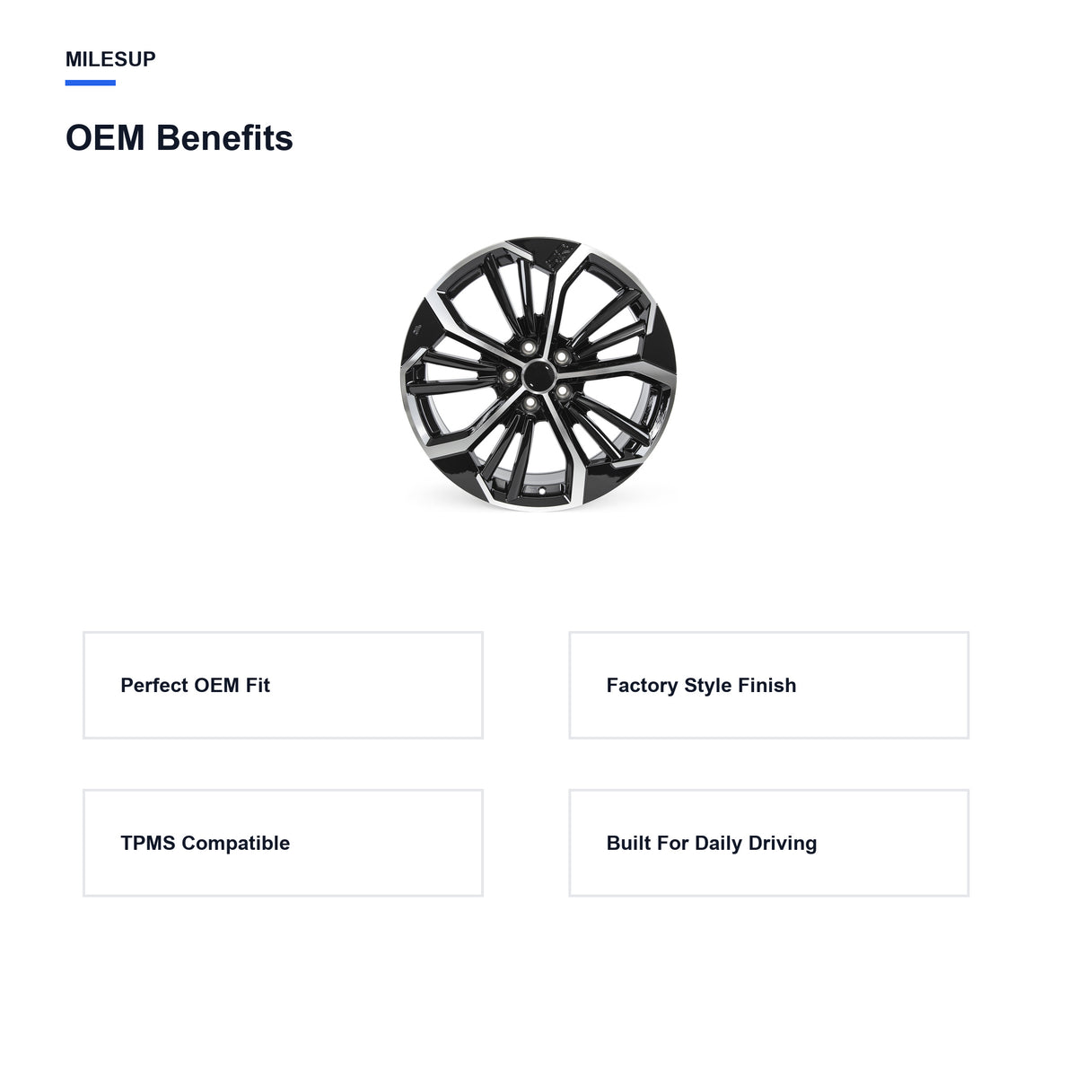 OEM-style design features of the 19x8 Black replacement wheel for Nissan Altima 2019-2025