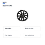 OEM-style design features of the 16x6.5 Black replacement wheel for Volkswagen Jetta 2010-2018