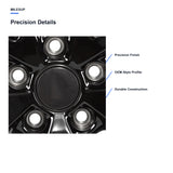 Close-up of the Black finish on the 16x6.5 replacement wheel for Volkswagen Jetta 2010-2018
