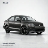 16x6.5 Black replacement wheel installed on a Volkswagen Jetta 2010-2018