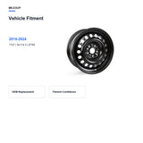 Bolt pattern and offset chart for the 17x7 Black replacement wheel for Toyota RAV4 2019-2024