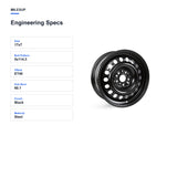 Engineering specifications for the 17x7 Black replacement wheel for Toyota RAV4 2019-2024