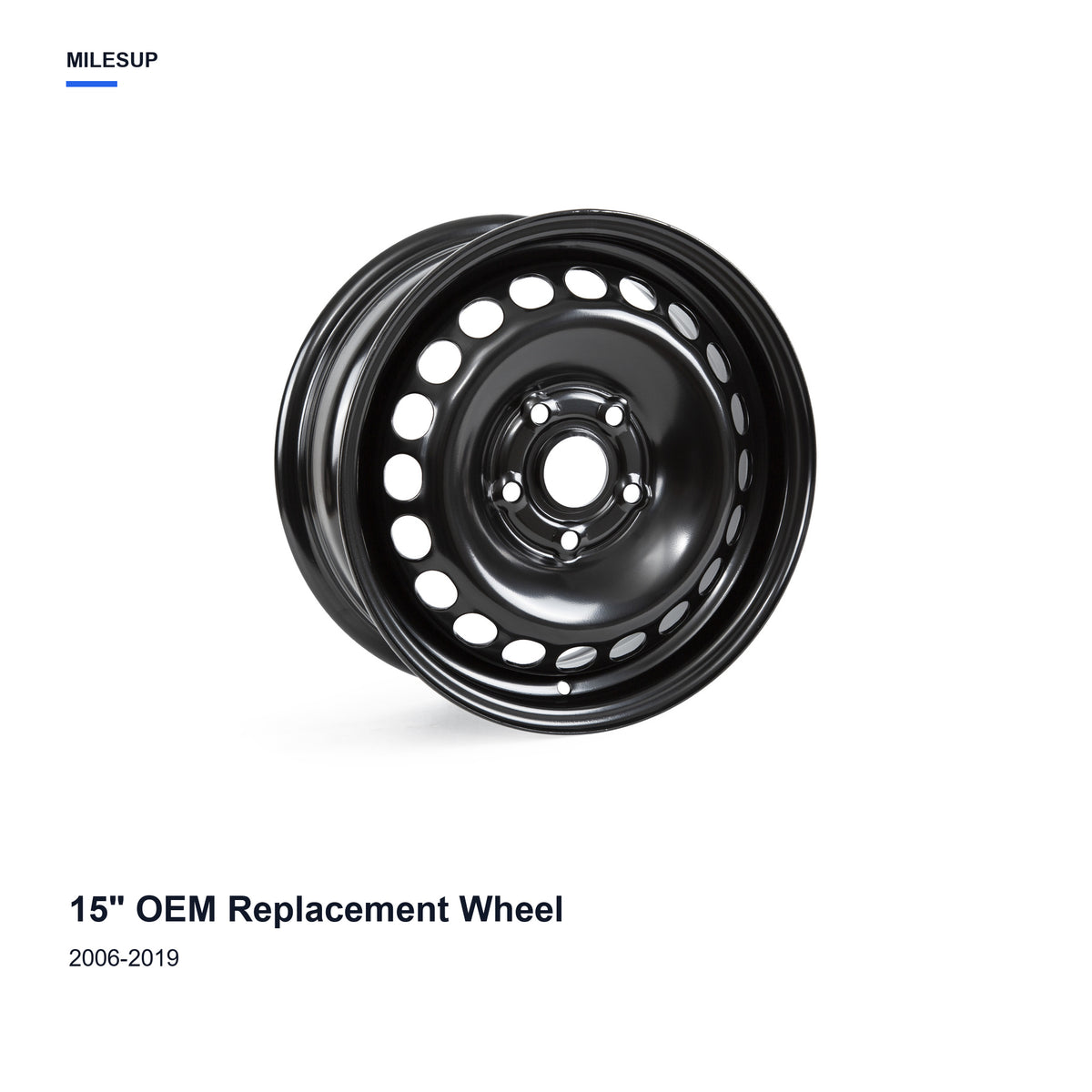 15x6 Black replacement wheel for Volkswagen Jetta 2006-2019