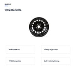 OEM-style design features of the 16x6.5 Black replacement wheel for Chevrolet Cruze 2011-2015