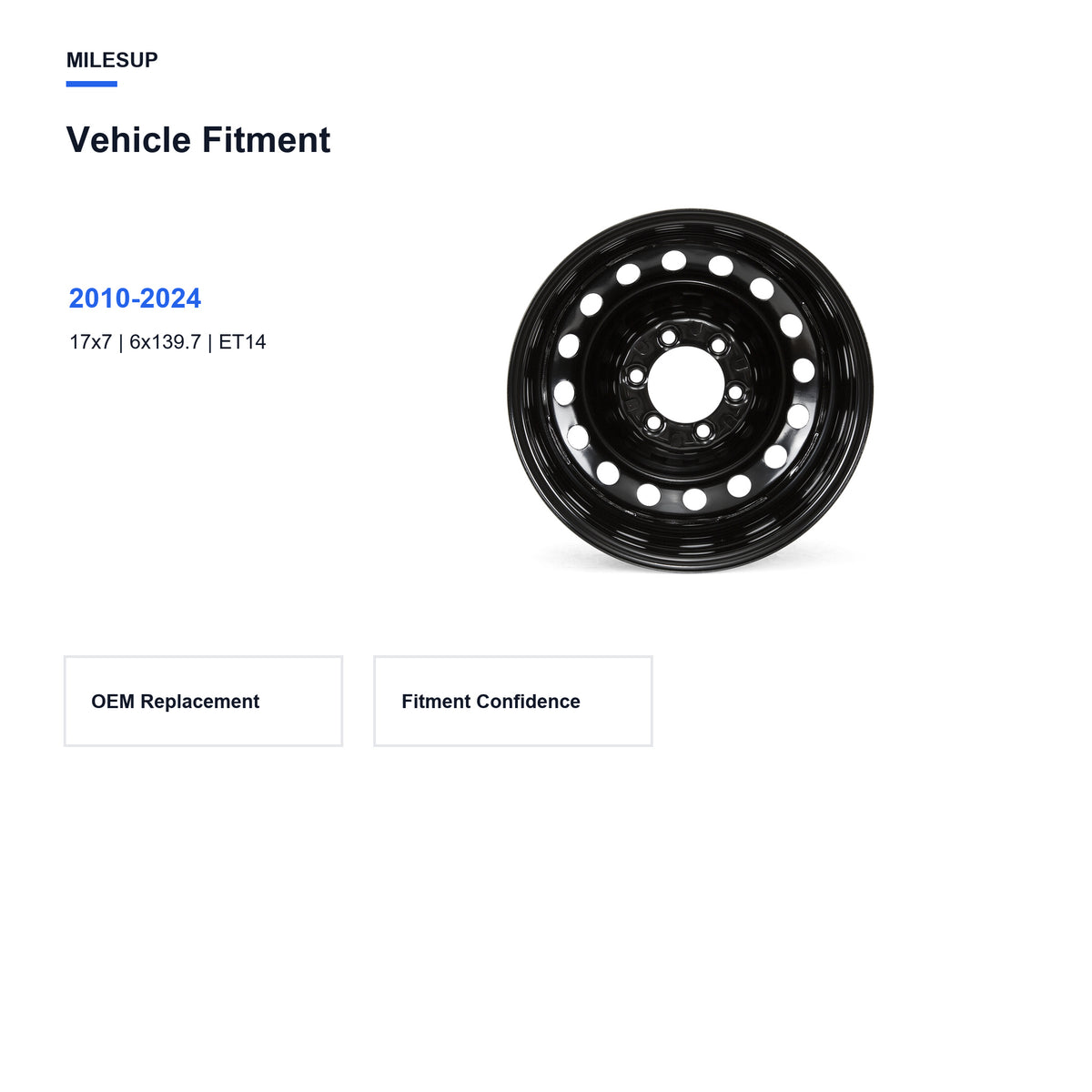 Milesub 17" OEM Style Replacement Wheel for Toyota 4Runner 2010-2024 - Vehicle Fitment