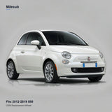 15x6 Black replacement wheel installed on a Fiat 500 2012-2019