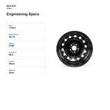 Milesub 17" OEM Style Replacement Wheel for Mercedes-Benz Metris 2016-2024 - Engineering Specs