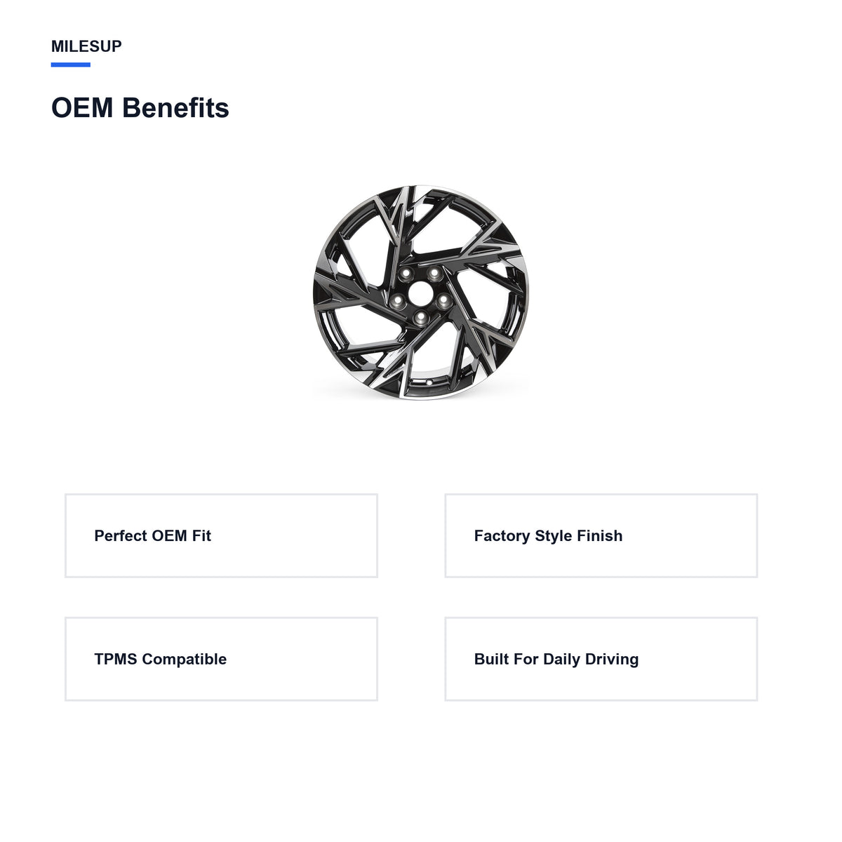 OEM-style design features of the 18x7.5 Black replacement wheel for Kia K5 2020-2025