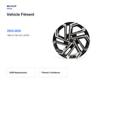 Bolt pattern and offset chart for the 19x7.5 Black replacement wheel for Hyundai Tucson 2022-2025