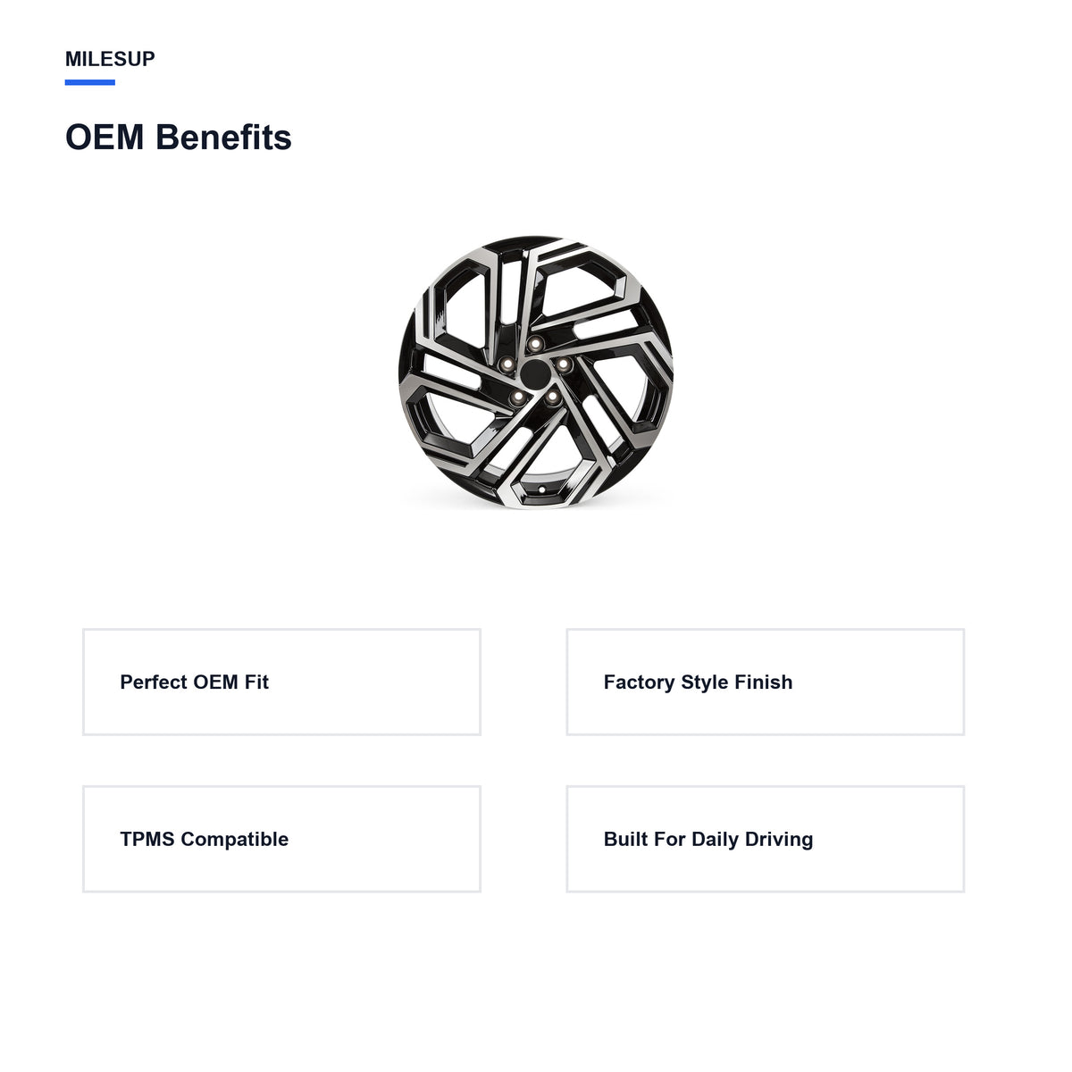 OEM-style design features of the 19x7.5 Black replacement wheel for Hyundai Tucson 2022-2025