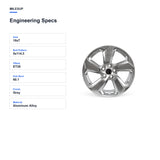 Engineering specifications for the 18x7 Grey replacement wheel for Toyota RAV4 2019-2024