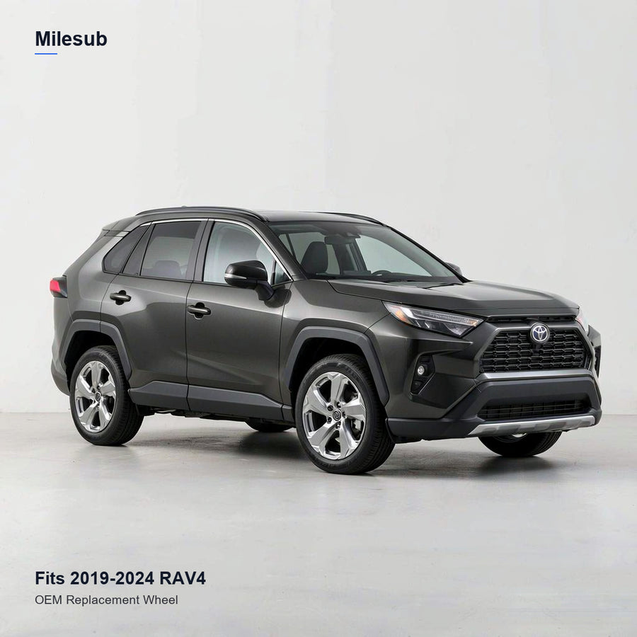 18x7 Grey replacement wheel installed on a Toyota RAV4 2019-2024