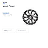 Bolt pattern and offset chart for the 17x7.5 replacement wheel for Toyota Corolla SE / XSE 2020-2024