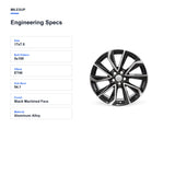 Engineering specifications for the 17x7.5 replacement wheel for Toyota Corolla SE / XSE 2020-2024