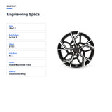 Engineering specifications for the 19x7.5 Black Machined Face replacement wheel for Hyundai Tucson 2021-2024
