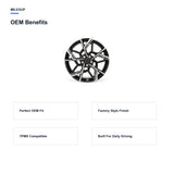 OEM-style design features of the 19x7.5 Black Machined Face replacement wheel for Hyundai Tucson 2021-2024