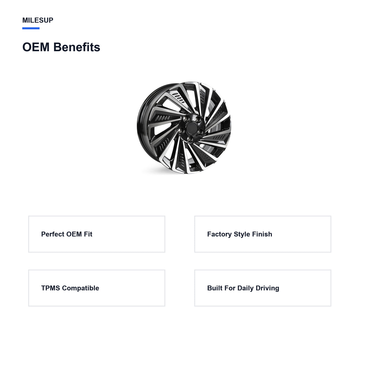 OEM-style design features of the 17x7 Black replacement wheel for Hyundai Sonata 2019-2026