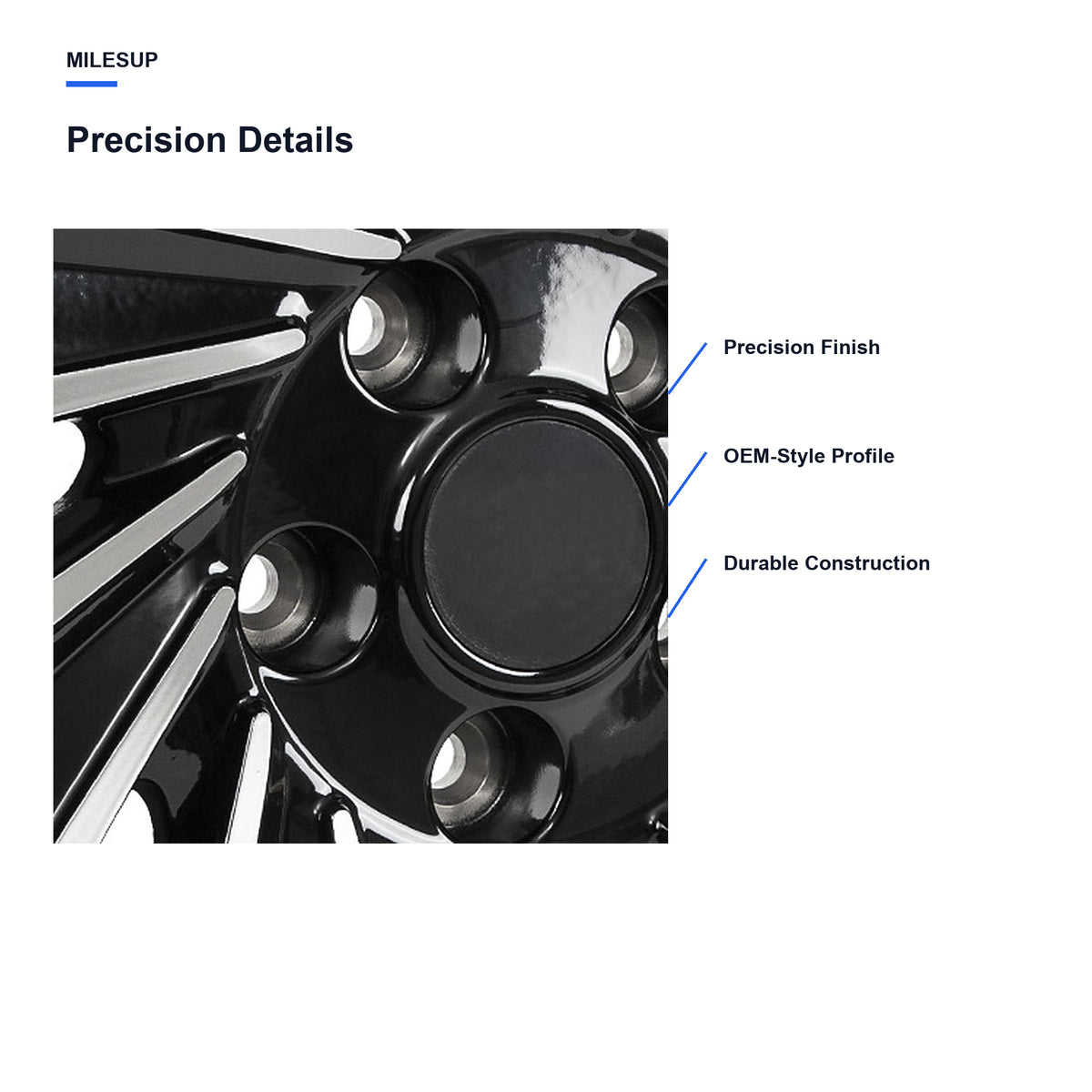 Close-up of the Black finish on the 17x7 replacement wheel for Hyundai Sonata 2019-2026