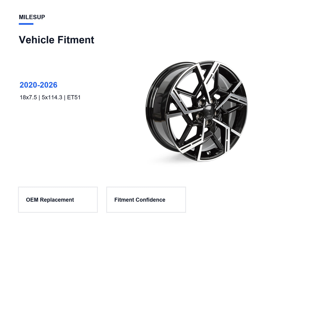 Milesub 18" OEM Style Replacement Wheel for Hyundai Sonata 2020-2026 - Vehicle Fitment